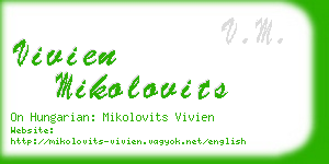 vivien mikolovits business card